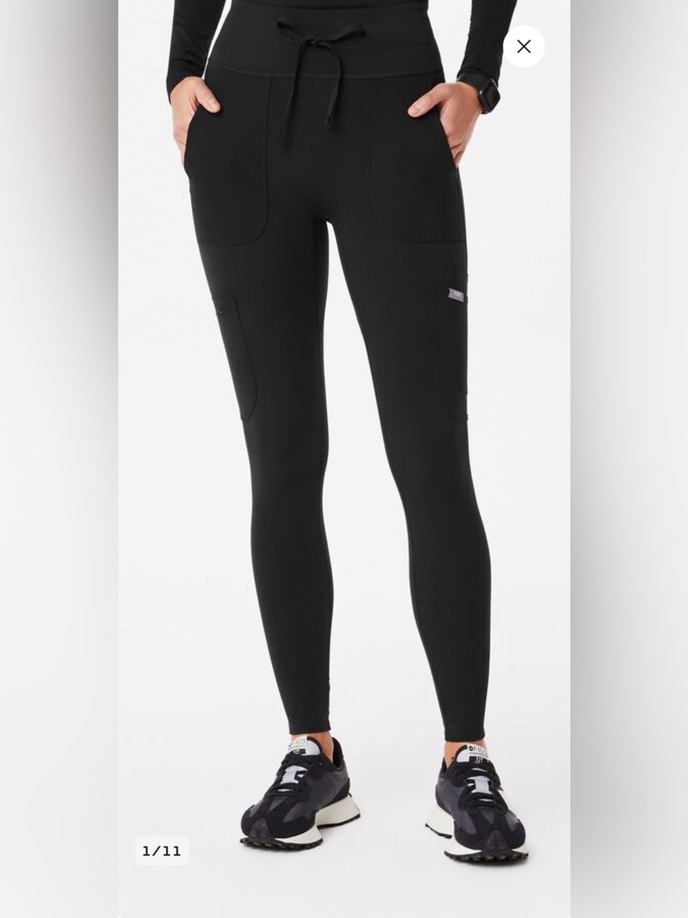 Figs Black Seville High Rise Scrub Leggings NWT Size small